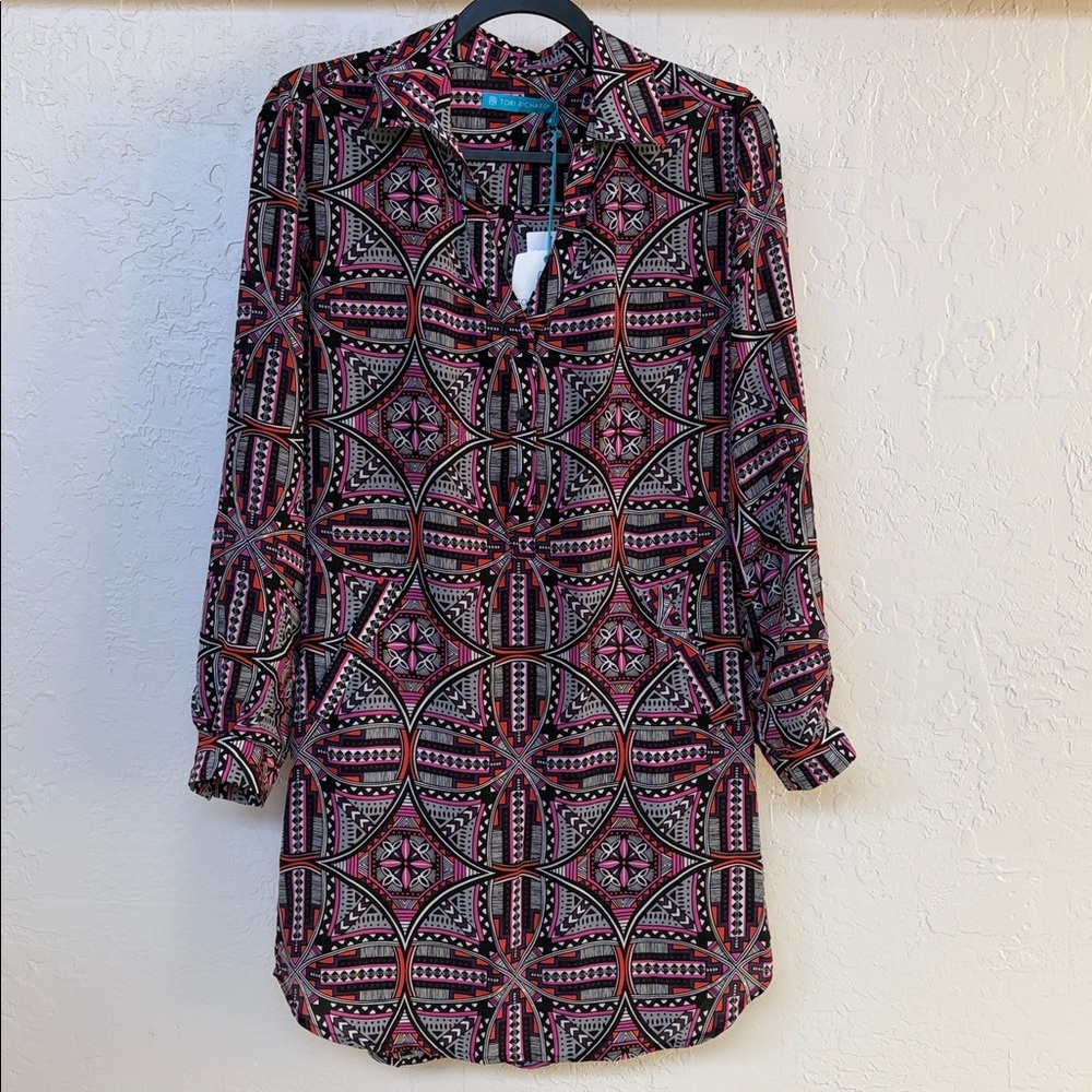Tori Richard Mayan Princess Gidget Silk Dress